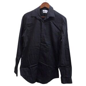 Calvin Klein Mens Black Long Sleeve Collared Button Up Shirt Size M  / #1258